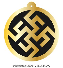 A Simple Vector Monochrome Image Of A Slavic Amulet. Solar Sign. Medallion, etc.