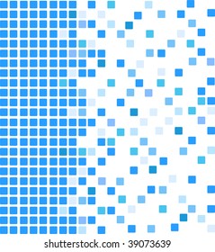 Simple vector mosaic background in blue color