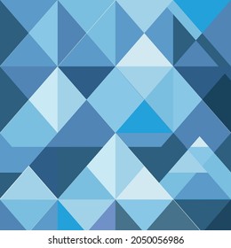 Simple vector mosaic snowy mountains illustration.
