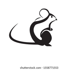 simple vector mouse design logo