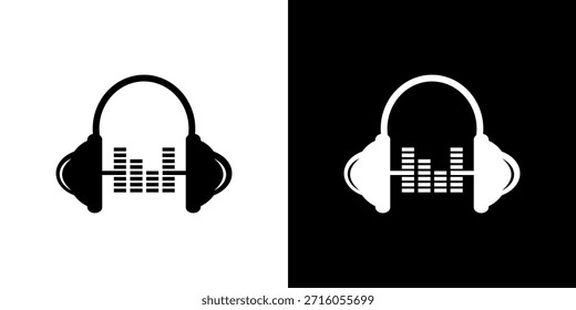 simple vector music headset logo