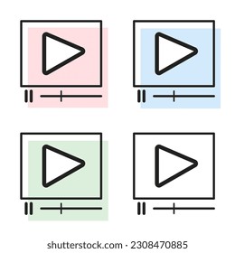 einfaches (Vektorgrafik-)Musikplayer-Design mit einfarbigem und farbigem Hintergrund