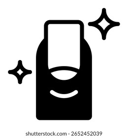 Vetor simples de uma garrafa de esmalte de unha com escova.
