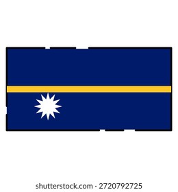 Bandera de Vector simple de Nauru. Región de Nauru