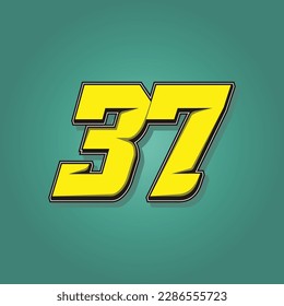Simple vector number for all about sports, custom, and racing start number. Template number 37