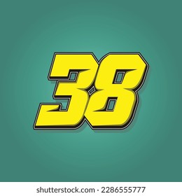 Simple vector number for all about sports, custom, and racing start number. Template number 38