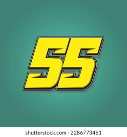 Simple vector number for all about sports, custom, and racing start number. Template number 55