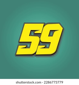 Simple vector number for all about sports, custom, and racing start number. Template number 59