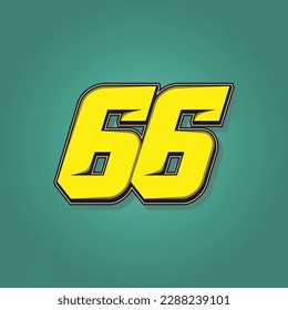 Simple vector number for all about sports, custom, and racing start number. Template number 66