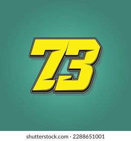 Simple vector number for all about sports, custom, and racing start number. Template number 73