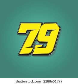 Simple vector number for all about sports, custom, and racing start number. Template number 79