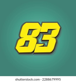 Simple vector number for all about sports, custom, and racing start number. Template number 83