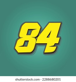 Simple vector number for all about sports, custom, and racing start number. Template number 84