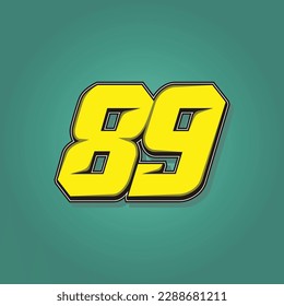 Simple vector number for all about sports, custom, and racing start number. Template number 89