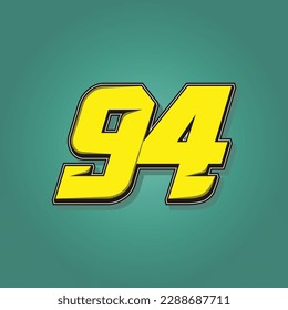 Simple número vector para todos sobre deportes, personalizado y número de inicio de carrera. Número de plantilla 94