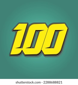 Simple vector number for all about sports, custom, and racing start number. Template number 100