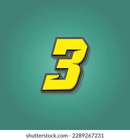 Simple vector number for all about sports, custom, and racing start number. Template number 3