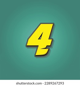Simple vector number for all about sports, custom, and racing start number. Template number 4