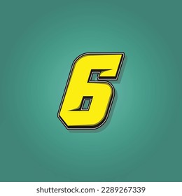 Simple vector number for all about sports, custom, and racing start number. Template number 6