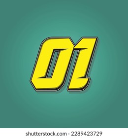 Simple vector number for all about sports, custom, and racing start number. Template number 01