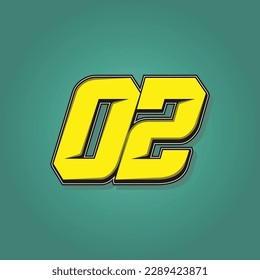 Simple vector number for all about sports, custom, and racing start number. Template number 02