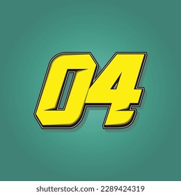 Simple vector number for all about sports, custom, and racing start number. Template number 04