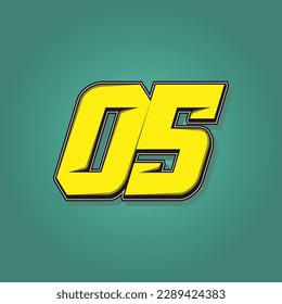 Simple vector number for all about sports, custom, and racing start number. Template number 05