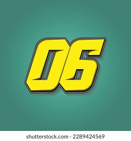 Simple vector number for all about sports, custom, and racing start number. Template number 06