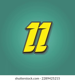Simple vector number for all about sports, custom, and racing start number. Template number 11