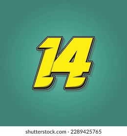 Simple vector number for all about sports, custom, and racing start number. Template number 14