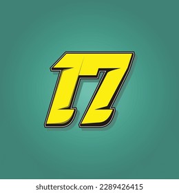 Simple vector number for all about sports, custom, and racing start number. Template number 17