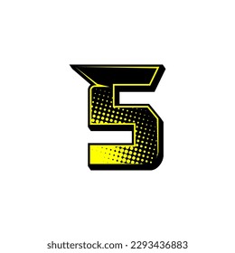 Simple vector number for all about sports, custom, and racing start number. Template number 5