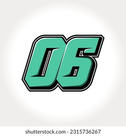 Simple vector number for all about sports, custom, and racing start number. Template number 06