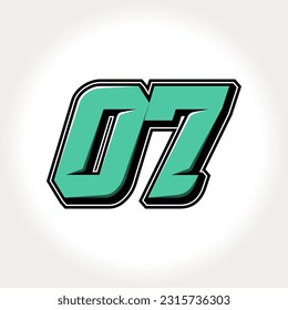 Simple vector number for all about sports, custom, and racing start number. Template number 07
