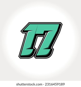 Simple vector number for all about sports, custom, and racing start number. Template number 17
