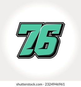 Simple vector number for all about sports, custom, and racing start number. Template number 76