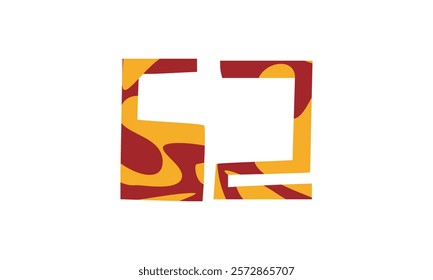 Simple vector number, lunar new year concept, red and gold isolated on white background, template number 62, sixty two