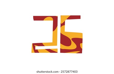 Simple vector number, lunar new year concept, red and gold isolated on white background, template number 26, twenty six