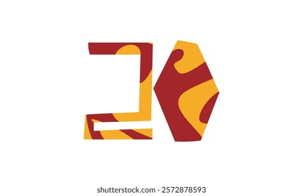 Simple vector number, lunar new year concept, red and gold isolated on white background, template number 20, twenty