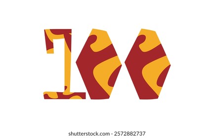Simple vector number, lunar new year concept, red and gold isolated on white background, template number 100, one hundread