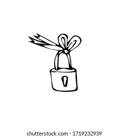 Simple vector object isolated on white background. Lock