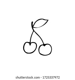 Simple vector object isolated on white background. Cherry