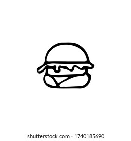 Simple vector object isolated on white background. Burger