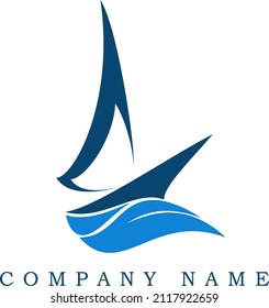 Simple vector ocean and ship icon logo. Can be used for companies related to shipping, marine, fisheries, marine tourism, holidays, beach tourism.