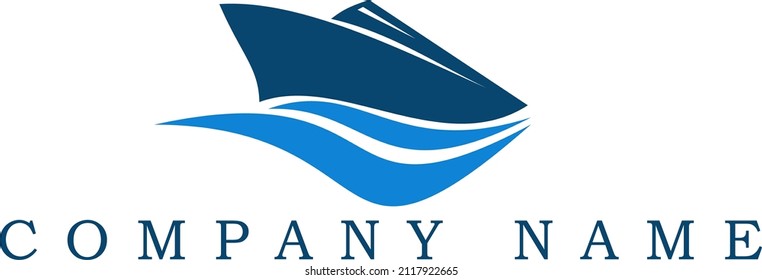 Simple vector ocean and ship icon logo. Can be used for companies related to shipping, marine, fisheries, marine tourism, holidays, beach tourism.