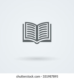 Simple vector open book icon. Logo. Pictogram. Button.