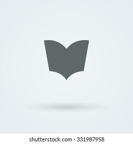 Simple vector open book icon. Logo. Pictogram. Button.