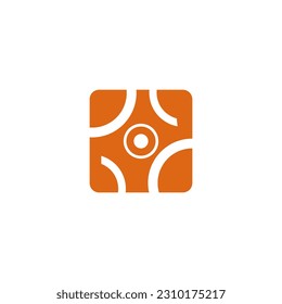 Simple vector orange color box-shaped logo 