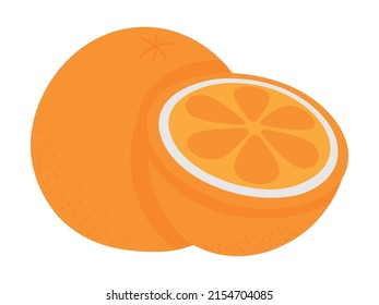 Simple vector orange. Flat doodle clipart. All objects are repainted.