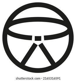 Simple vector outline black and white master icon. Round pictogram with bold lines. Line thickness editable